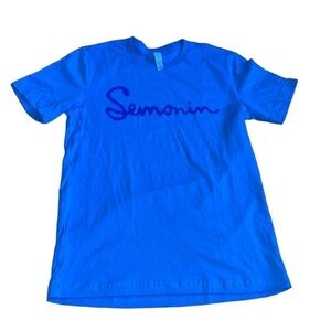 Bella Canvas Unisex Semonin solid blue short sleeve T-shirt size medium